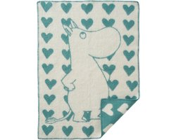 Klippan wollen wiegdeken - Moomin Heart- blauw - 65x90xm