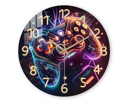 Klok Game Over - Ø 30 cm - Analoog - Kunststof - Kinderkamer - Tienerkamer - Goede Kwaliteit
