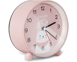 Klok- Kinderen Cartoon Wekker - creatief konijntje - Schattige Digitale Klok - voor Kinderslaapkamer - roze