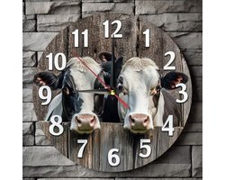 Klok Koeien 20 cm – 2D – geluidloze wandklok