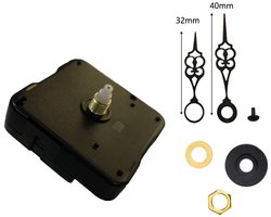 Klok Mechanisme Set voor Doe-het-zelf en Restauratie van Wandklokken - Compleet Mechanisme met Wijzers - Nauwkeurige Reserveonderdelen - Kwartsuurwerk voor Stille Wandklok - DIY Klok Reparatie Onderdelen - Wandklok Accessoires