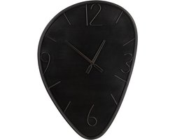 Klok Organisch - Wandklok Modern - Wandklokken - Organische Wandklok - Zwart - Metaal - 78 x 4 x 56 cm