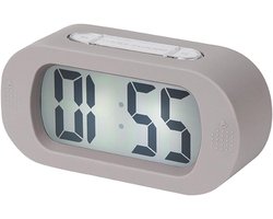 Klok Rubberen Wekker - Digitale Tafelklok - Wakker Worden - Zachte Siliconen - 14 x 7 cm - Grijs