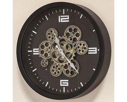 Klok - Tandwiel - Ø38 cm - Zwart