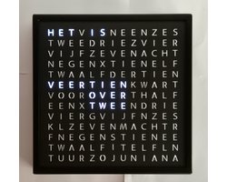 KlokUniek-woordklok 27-27 cm-zwart-Nederlands