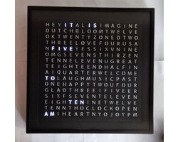 KlokUniek-woordklok-37x37cm-zwart-Engels