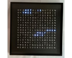 KlokUniek-woordklok-37x37cm-zwart-Nederlands