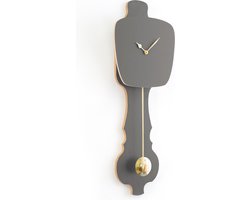 KLOQ Wandklok Steen Grijs & Glimmend Goud maat L