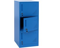 Kluis MCW-P63, kluisje Kluisje Kluisje 3 deuren, 90x38x45cm Staal ~ blauw