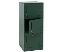 Kluis MCW-P63, kluisje Kluisje Kluisje 3 deuren, 90x38x45cm Staal ~ groen