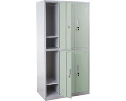 Kluisje Boston T829, kluisje, kluis, metalen kast met 6 vakken ~ groen