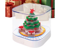 Kluskalender Bureaukalender - Tijdsschema Organizer - Dagelijkse Planning - 3D Kerstboom met Licht - 8.2 x 8.2 x 7.6 cm