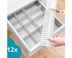 Knaak Ladeverdeler - Lade Organizer - Set van 12 - Wit - Voor Kleding, Keuken en Badkamer