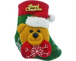 Knaak Mini Kerstsok Beertje - Kerstdecoratie & Bestekhouder - 1 Stuk