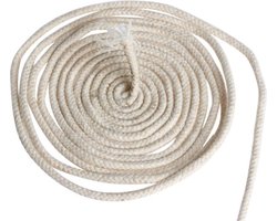 Knaak Olielamp Lont Rond - 3 mm Dikte - 1 Meter Lang - Met Katoenen Kern - Voor Olielampen en Fakkels