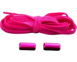 Knaak Plat Elastische Veters - Niet meer strikken! - Roze - Schoenveters - 2 stuks - Rekbaar 150 cm
