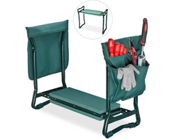 kniebank - tot 150 kg - inklapbaar - kniekussen - 2 zakjes - tuinkrukje