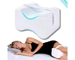 Kniekussen - Kniekussen Wit - Orthopedisch Kniekussen voor in bed - Kniekussen voor Zijslapers - Knie kussen - Orthopedisch Beenkussen