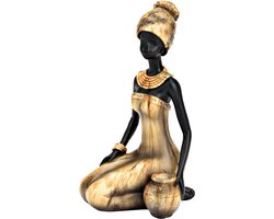Knielende Afrikaanse vrouw - sculptuur-beeld / Deco & Cadeau by Peters