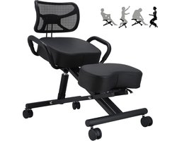 Knielende stoel voor thuiskantoor met verstelbare houdingcorrectie en ademende rugsteun