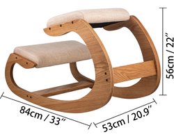 Kniestoel Ergonomisch - Schommelstoel - Lichaamshouding - Berkenhout+Schuim
