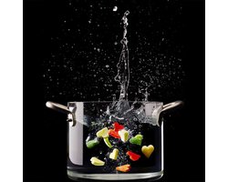KnIndustrie Borosilicaatglas Transparante Kookpan - Borosilicaatglas. Minimalistisch Design en Hoogwaardige Materialen van KN Industrie, Elegantie en Functionaliteit in de Keuken. 24 cm