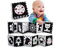 Knisperboekje Baby - Speelgoed Tummy Time - Buikligtrainer - Montessori Boekjes eerste jaar 0 1 2 - Boek 6 maanden - Babyboek buggyboekje - Babyspeelgoed - Box Activiteitenboek - Lieveheersbeestje