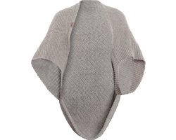 Knit Factory Amber Gerbreide Dames Bolero - Bolero Dames vest - 3/4 mouw - Gebreid damesvest - Gemaakt van 30% wol en 70% acryl - Grijze dames bolerovest - Iced Clay - One size