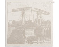 Knit Factory Brug Gebreide Keukendoek - Keukenhanddoek - Ecru/Linnen - 50x50 cm