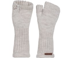 Knit Factory Cleo Gebreide Dames Vingerloze Handschoenen - Handschoenen voor in de herfst & winter - Beige Handschoenen - Polswarmers - Beige - One Size