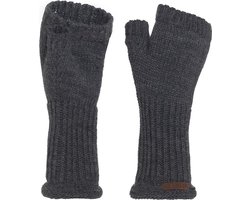 Knit Factory Cleo Gebreide Dames Vingerloze Handschoenen - Handschoenen voor in de herfst & winter - Donkergrijze handschoenen - Polswarmers - Antraciet - One Size