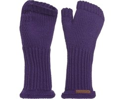 Knit Factory Cleo Gebreide Dames Vingerloze Handschoenen - Handschoenen voor in de herfst & winter - Paarse handschoenen - Polswarmers - Purple - One Size
