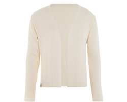 Knit Factory Ella Gebreid Vest - Gebreide dames cardigan - Dames zomervest - Kort vest op heuphoogte - Damesvest gemaakt uit 50% katoen en 50% acryl - Beige - 36/38