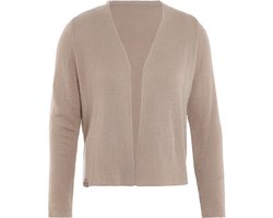 Knit Factory Ella Gebreid Vest - Gebreide dames cardigan - Dames zomervest - Kort vest op heuphoogte - Damesvest gemaakt uit 50% katoen en 50% acryl - Linnen - 36/38