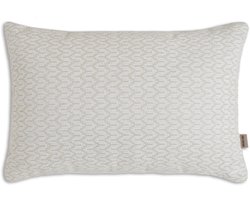 Knit Factory Evita Sierkussen - Rechthoekig kussen - Kussen woonkamer - Bank kussen - Decoratie kussen - Modern - Beige - 60x40 cm - Kussenhoes inclusief kussenvulling