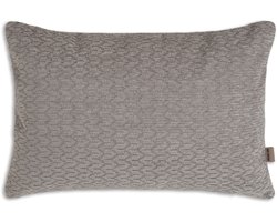 Knit Factory Evita Sierkussen - Rechthoekig kussen - Kussen woonkamer - Bank kussen - Decoratie kussen - Modern - Taupe - 60x40 cm - Kussenhoes inclusief kussenvulling
