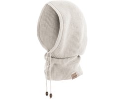 Knit Factory Evy Colsjaal met capuchon - Beige - One Size