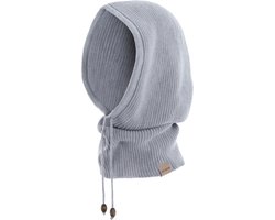 Knit Factory Evy Colsjaal met capuchon - Licht Grijs - One Size