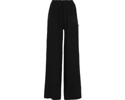 Knit Factory Fern Broek - Dames broek - Dames pantalon - Pantalon met steekzakken - Lange broek - Zacht en luchtig 78% viscose en 22% linnen - Zomerbroek - Zomer pantalon - Wijde broek - Zwart - 36/38