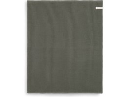 Knit Factory Gebreide Badmat - Douchemat Morres - Badkamermat - Toiletmat - Khaki - Groen - 60x50 cm - Katoen