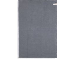 Knit Factory Gebreide Badmat - Douchemat Morres - Badkamermat - Toiletmat - Med Grey - Grijs - 80x50 cm - Katoen