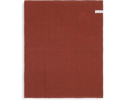 Knit Factory Gebreide Badmat - Douchemat Morres - Badkamermat - Toiletmat - Roest - Rood - 60x50 cm - Katoen