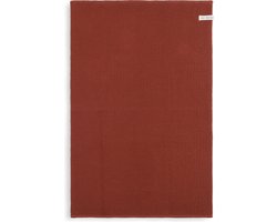 Knit Factory Gebreide Badmat - Douchemat Morres - Badkamermat - Toiletmat - Roest - Rood - 80x50 cm - Katoen