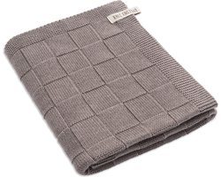Knit Factory Gebreide Handdoek - Handdoek badkamer - Taupe - Bruin - 60x110 cm - Katoen