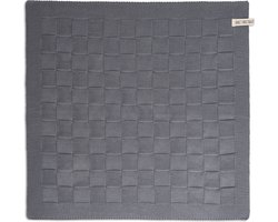 Knit Factory Gebreide Keukendoek - Keukenhanddoek Uni - Handdoek - Vaatdoek - Keuken doek - Med Grey - Grijs - 50x50 cm