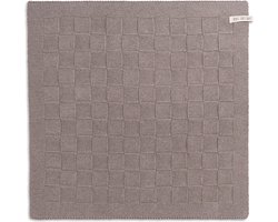 Knit Factory Gebreide Keukendoek - Keukenhanddoek Uni - Handdoek - Vaatdoek - Keuken doek - Taupe - Bruin - 50x50 cm