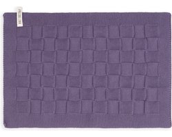 Knit Factory Gebreide Placemat Uni - Rechthoek - Dubbelzijdig te gebruiken - Eetmat - Onderlegger - Violet - Paars - 50x30 cm