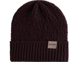 Knit Factory Haze Gebreide Muts Heren & Dames - Beanie hat - Midnight Plum - Warme donkerpaarse wintermuts - Unisex - One Size