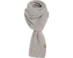 Knit Factory Haze Gebreide Sjaal Dames & Heren - Langwerpige sjaal - Rechte sjaal - Sjaal met eenvoudig knoopstuk - Iced Clay - Licht Grijs - 200x50 cm