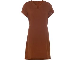 Knit Factory Indy Dames Jurk - Tuniek - Zomerjurk - Strandjurk - Terra - M - 100% Biologisch katoen